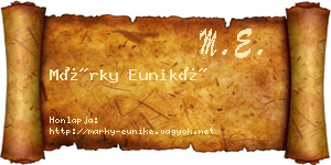Márky Euniké névjegykártya